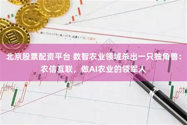 北京股票配资平台 数智农业领域杀出一只独角兽：农信互联，做AI农业的领军人